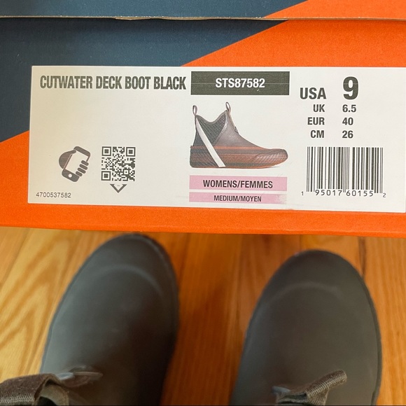 Sperry Cutwater Deck Boot Black Size 9 - Picture 13 of 14